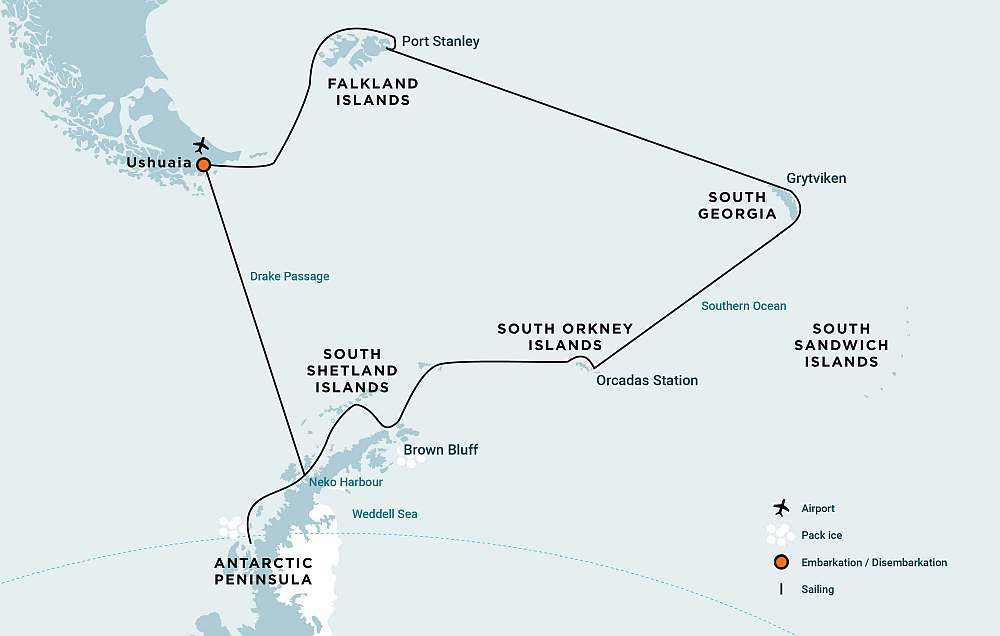 Im Reich der Pinguine: Falkland, Südgeorgien, Elephant Island & Antarktis | MS HONDIUS - Leguan Reisen