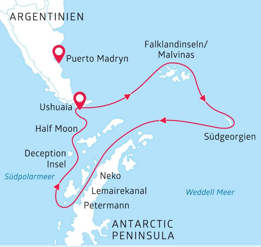 MS SEA SPIRIT | Antarktis- deutschsprachig begleitet mit Südgeorgien und Falklandinseln - Leguan Reisen
