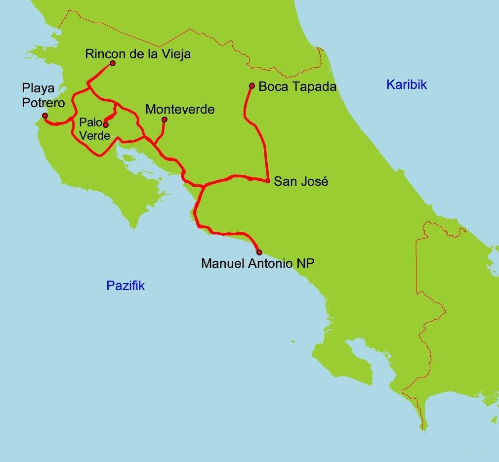 Costa Rica Pazifischer Nordwesten Rundreise - Leguan Reisen